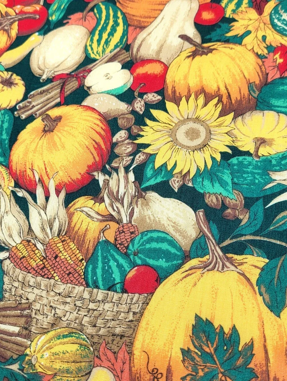 Ex-Cell Harvest Pumpkin Cloth PLACEMATS Lot of 4 Thanksgiving Fall 17